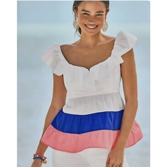 Lilly Pulitzer | Tops | Nwt Lilly Pulitzer Emie Cotton Babydoll Ruffle ...